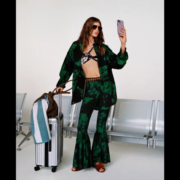 *LAST CHANCE* White Lotus x H&M patterned pants green and black NWT Size 4 - Picture 5 of 14